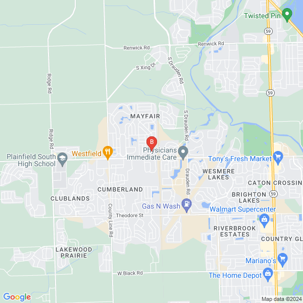 Allison Ann Hair & Makeup Design location map: 6504 Jack Rogers Lane, Plainfield, IL